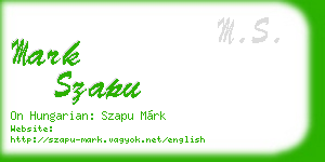 mark szapu business card
