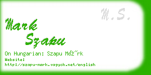 mark szapu business card